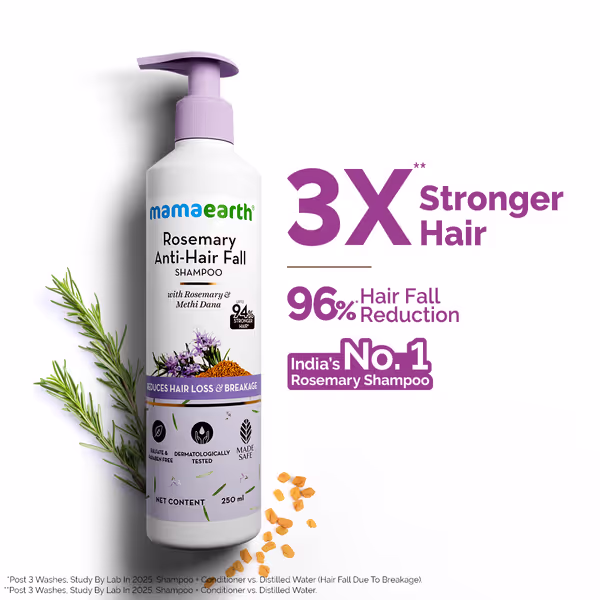 Rosemary Anti-Hair Fall Shampoo with Rosemary & Methi Dana for Reducing Hair Loss & Breakage - 250 ml